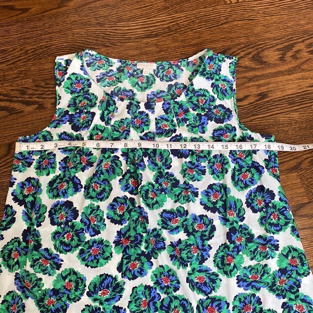 Talbots Blue & Green Floral Tank - Size Medium Petite - Picture 2 of 7